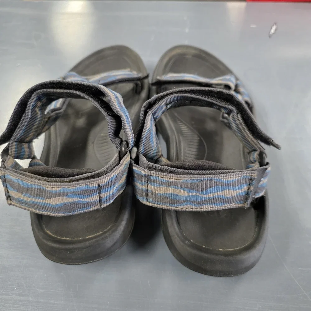 Teva Sandals Mens Size 8 Blue Striped Slide Adjustable Strap Outdoor Sport Shoes